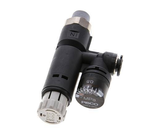 Regulador de presión neumático 6mm - R1/8'' con manómetro
