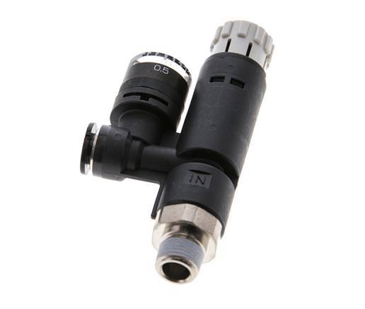 Regulador de presión neumático 6mm - R1/8'' con manómetro