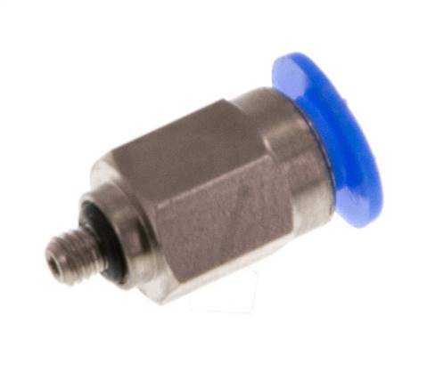 Racor de 4mm x M 3 con rosca macho Acero/POM NBR Diseño compacto [2 piezas]