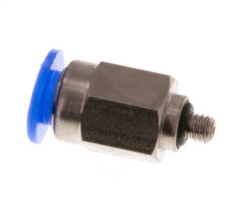 Racor de 4mm x M 3 con rosca macho Acero/POM NBR Diseño compacto [2 piezas]