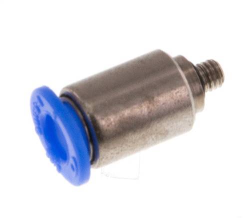Racor de 4mm x M 3 con rosca macho Acero/POM NBR Diseño compacto del hexágono interior [2 piezas]