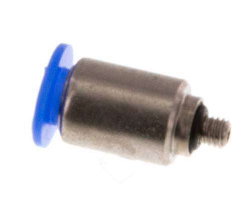 Racor de 4mm x M 3 con rosca macho Acero/POM NBR Diseño compacto del hexágono interior [2 piezas]