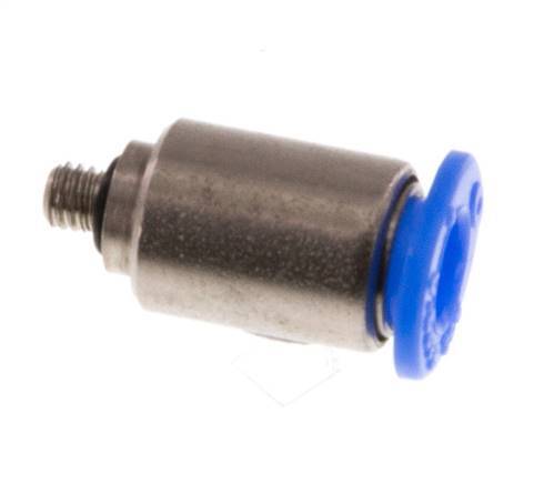 Racor de 4mm x M 3 con rosca macho Acero/POM NBR Diseño compacto del hexágono interior [2 piezas]