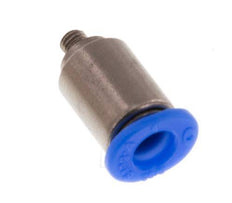Racor de 4mm x M 3 con rosca macho Acero/POM NBR Diseño compacto del hexágono interior [2 piezas]