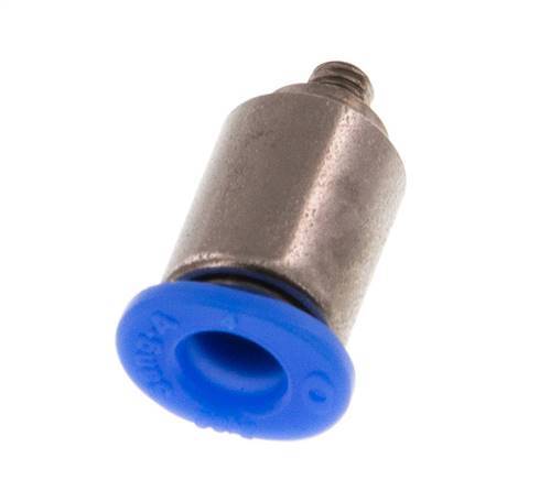 Racor de 4mm x M 3 con rosca macho Acero/POM NBR Diseño compacto del hexágono interior [2 piezas]