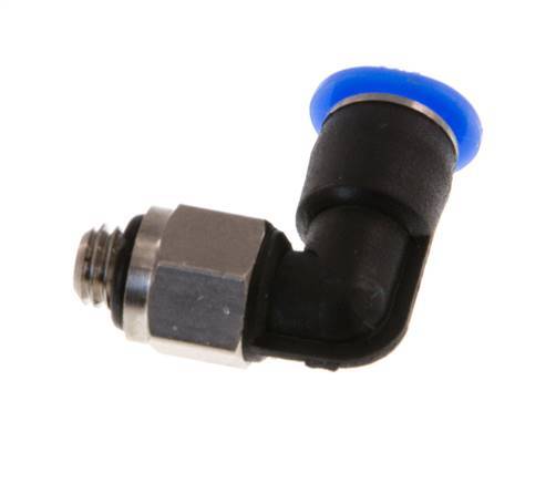 Codo de 4mm x M 5 90deg con rosca macho Latón/PBT NBR Manguito corto giratorio Diseño compacto [2 piezas]
