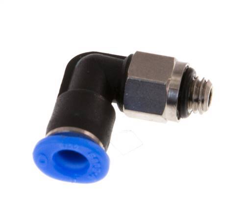 Codo de 4mm x M 5 90deg con rosca macho Latón/PBT NBR Manguito corto giratorio Diseño compacto [2 piezas]