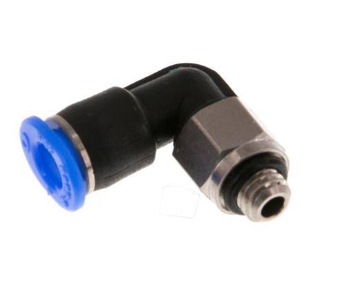 Codo de 4mm x M 5 90deg con rosca macho Latón/PBT NBR Manguito corto giratorio Diseño compacto [2 piezas]