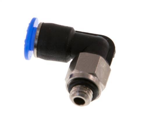 Codo de 4mm x M 5 90deg con rosca macho Latón/PBT NBR Manguito corto giratorio Diseño compacto [2 piezas]