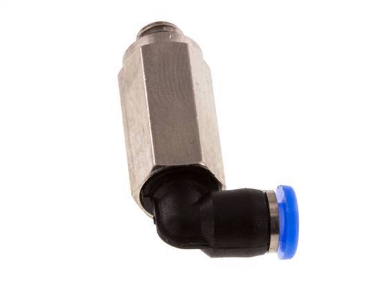 Codo de 3mm x M 5 90deg con rosca macho Latón/PBT NBR Manguito largo Diseño compacto giratorio [2 piezas]