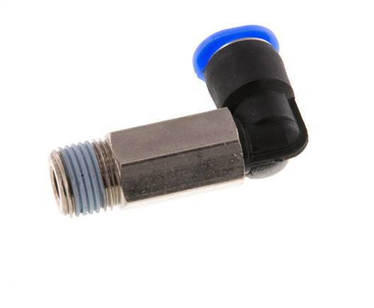 Racor de 6mm x R1/8'' 90deg con rosca macho Latón/PBT NBR Manguito largo giratorio Diseño compacto [2 piezas]