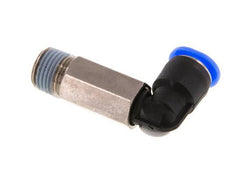 Racor de 6mm x R1/8'' 90deg con rosca macho Latón/PBT NBR Manguito largo giratorio Diseño compacto [2 piezas]