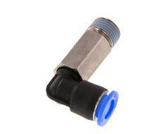 Racor de 6mm x R1/8'' 90deg con rosca macho Latón/PBT NBR Manguito largo giratorio Diseño compacto [2 piezas]