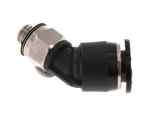 Racor de 6mm x M 5 45deg con rosca macho Latón/PBT NBR Diseño compacto