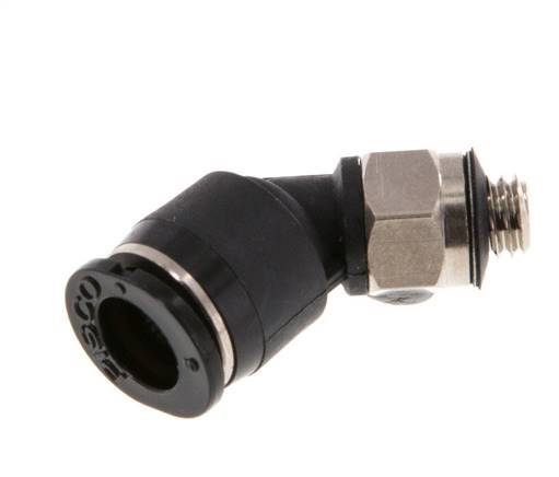 Racor de 6mm x M 5 45deg con rosca macho Latón/PBT NBR Diseño compacto