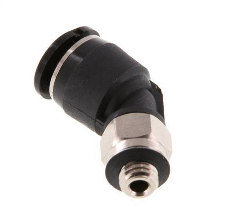 Racor de 6mm x M 5 45deg con rosca macho Latón/PBT NBR Diseño compacto