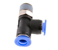 Racor en T en ángulo recto de 6mm x R1/8'' con rosca macho Latón/PBT NBR Diseño compacto y giratorio [2 piezas]