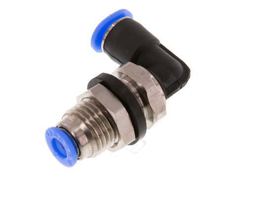 4mm 90deg Codo Push-in Fitting Latón/PBT NBR Pasamuros Diseño Compacto [2 Piezas]