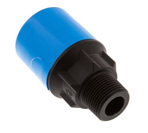 Racor de 32mm x R1'' con rosca macho POM/PA NBR