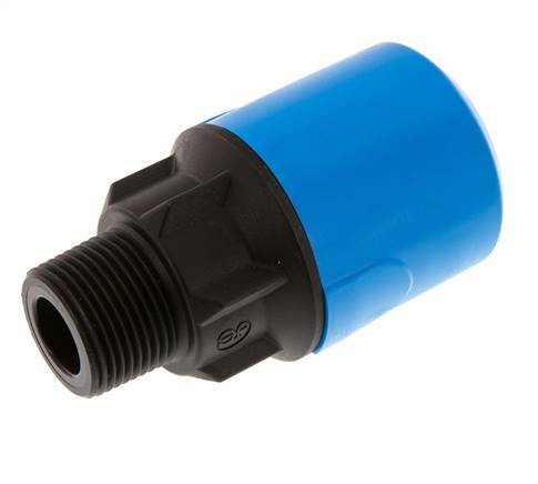 Racor de 32mm x R1'' con rosca macho POM/PA NBR