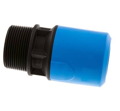 Racor de 32mm x R1 1/2'' con rosca macho PA/POM NBR