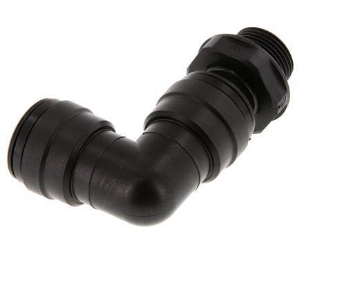 Racor de 22mm x G3/4'' 90deg con rosca macho POM NBR Giratorio