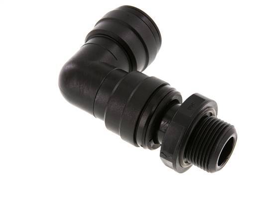 Racor de 22mm x G3/4'' 90deg con rosca macho POM NBR Giratorio
