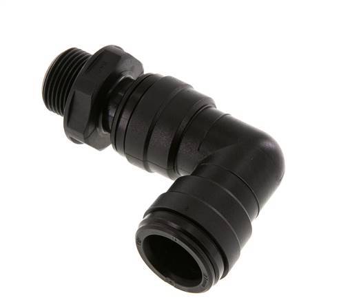 Racor de 22mm x G3/4'' 90deg con rosca macho POM NBR Giratorio