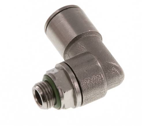 Codo de 90 grados 10mm x G1/8'' con rosca macho Latón FKM Giratorio