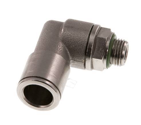 Codo de 90 grados 10mm x G1/8'' con rosca macho Latón FKM Giratorio