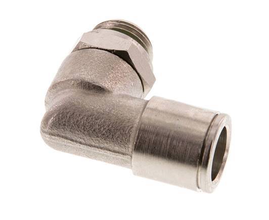 Codo de 90 grados 10mm x G1/4'' con rosca macho Latón FKM Giratorio