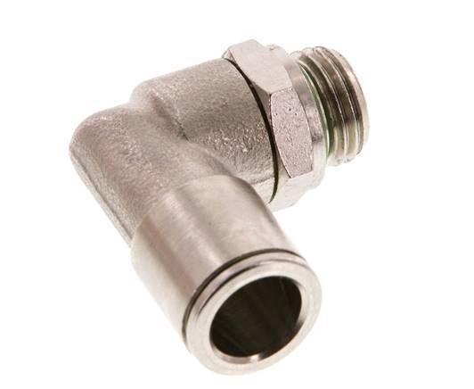 Codo de 90 grados 10mm x G1/4'' con rosca macho Latón FKM Giratorio