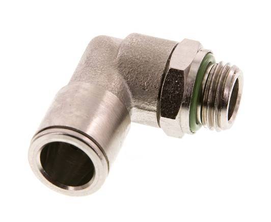 Codo de 90 grados 10mm x G1/4'' con rosca macho Latón FKM Giratorio