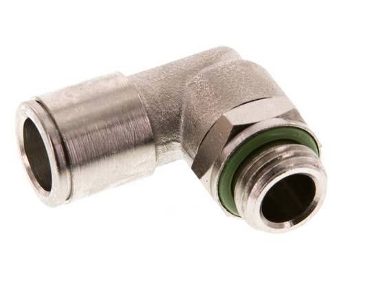 Codo de 90 grados 10mm x G1/4'' con rosca macho Latón FKM Giratorio