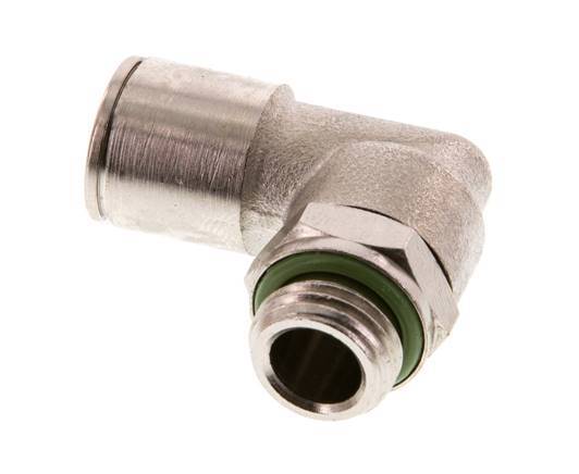 Codo de 90 grados 10mm x G1/4'' con rosca macho Latón FKM Giratorio