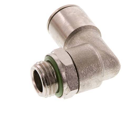 Codo de 90 grados 10mm x G1/4'' con rosca macho Latón FKM Giratorio