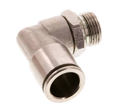 Codo de 90 grados 14mm x G3/8'' con rosca macho Latón FKM Giratorio
