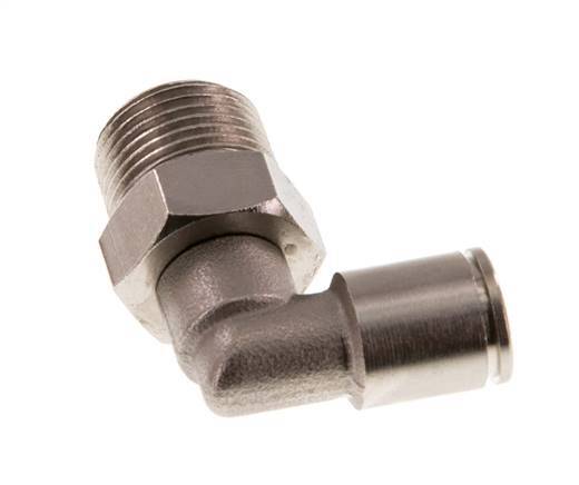Racor de 8mm x R3/8'' 90deg con rosca macho Latón NBR Giratorio