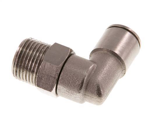 Codo de 90 grados 10mm x R3/8'' con rosca macho Latón NBR Giratorio