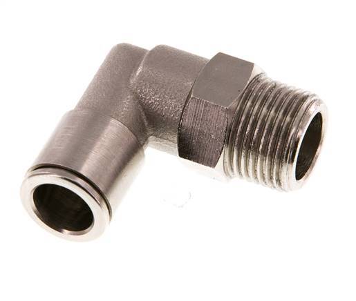 Codo de 90 grados 10mm x R3/8'' con rosca macho Latón NBR Giratorio