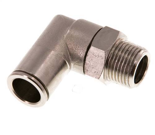 Codo de 90 grados 12mm x R3/8'' con rosca macho Latón NBR Giratorio