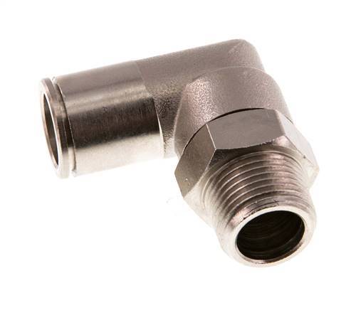 Codo de 90 grados 12mm x R3/8'' con rosca macho Latón NBR Giratorio