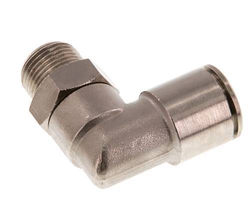 Codo de 90 grados 14mm x R3/8'' con rosca macho Latón NBR Giratorio