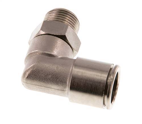 Codo de 90 grados 14mm x R3/8'' con rosca macho Latón NBR Giratorio
