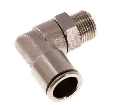 Codo de 90 grados 14mm x R3/8'' con rosca macho Latón NBR Giratorio
