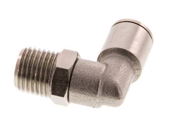 Codo de 90 grados de 8mm x R1/4'' con rosca macho de latón FKM giratorio [2 piezas]