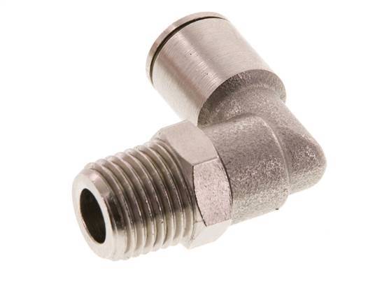 Codo de 90 grados de 8mm x R1/4'' con rosca macho de latón FKM giratorio [2 piezas]
