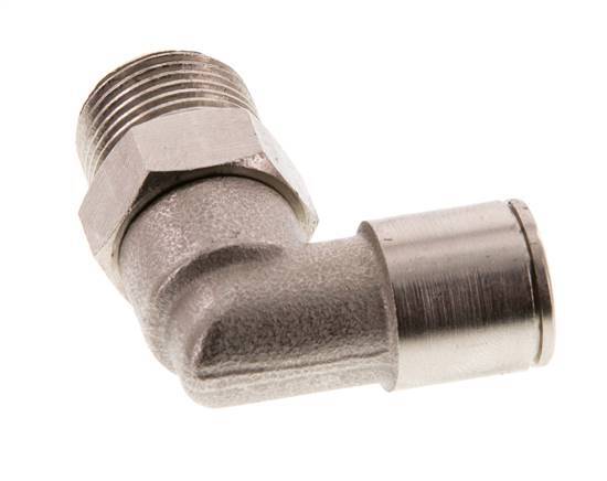 Codo de 90 grados 10mm x R3/8'' con rosca macho latón FKM giratorio
