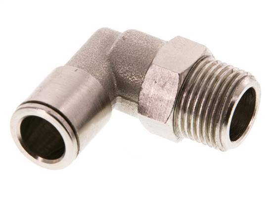 Codo de 90 grados 10mm x R3/8'' con rosca macho latón FKM giratorio