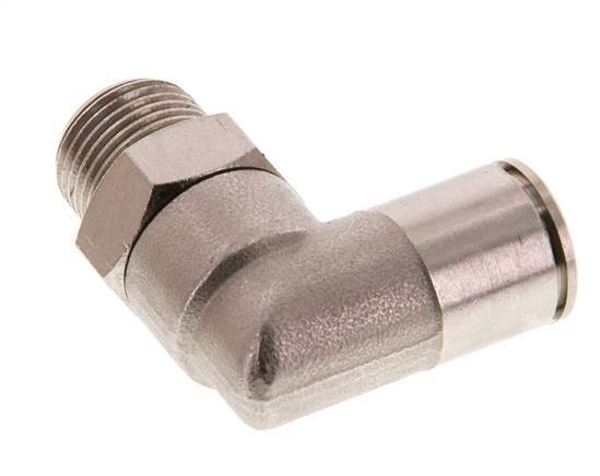 Codo de 90 grados 12mm x R3/8'' con rosca macho Latón FKM Giratorio